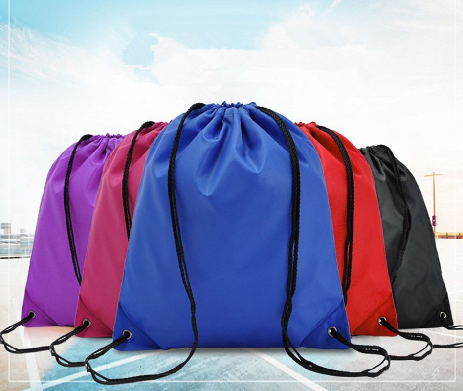 尼龙束口牛津布绦纶拉抽绳现货双拉背包袋定制做logo加工批发