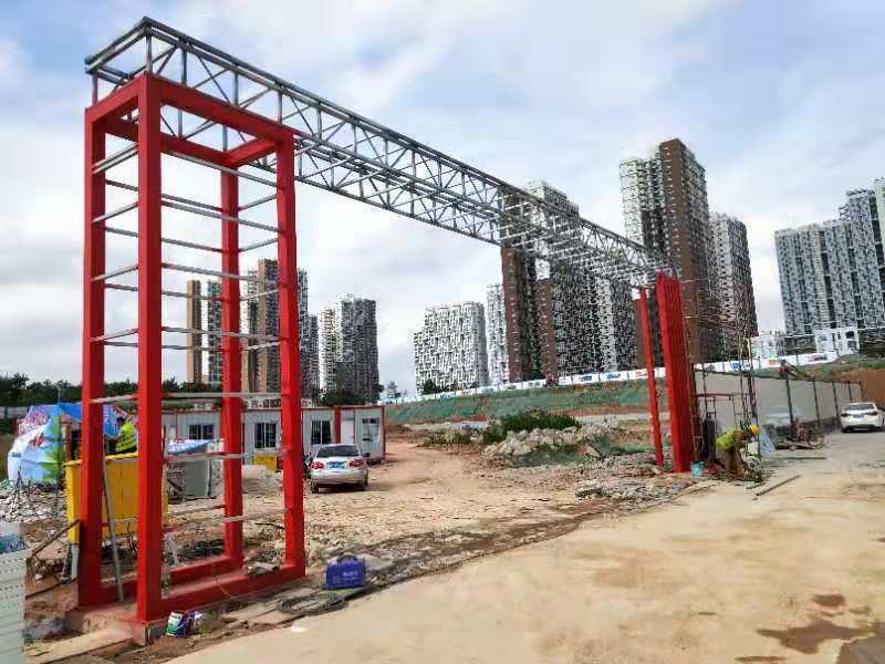 建筑工地大门 铝塑板工地门 深圳市新型现代风格围挡工地大门