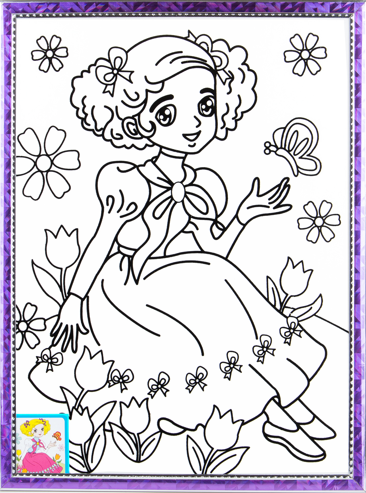 儿童大号30*40cm水彩颜料画8色涂鸦画填色画diy手工涂色彩绘画板