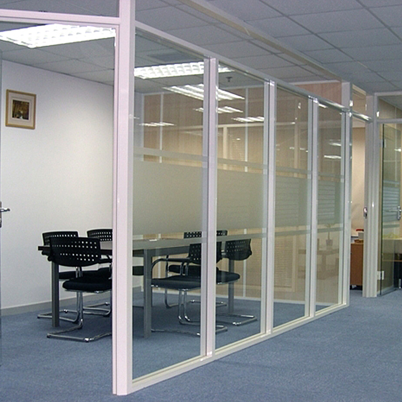厂家定制100型办公室内铝合金单玻高隔间 铝合金材料玻璃活动隔断