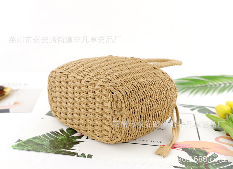 厂价新款纸绳手提包草编包时尚休闲编织包沙滩包女包一件代发