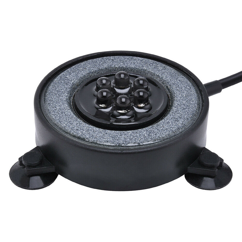 鱼缸造景装饰七彩色水族灯led潜水灯鱼缸灯气盘灯圆形气泡灯p0005