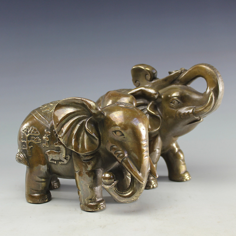 纯铜大象摆件财运象工艺品