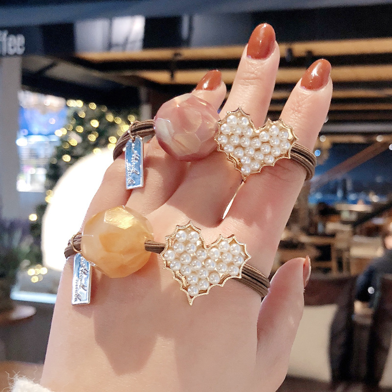 洛艺轩韩国ins网红发绳珍珠少女发圈手链两用扎头发皮筋可爱头绳