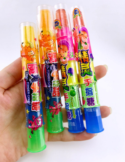 魔鬼手指糖 儿童创意糖果水果味硬糖 魔鬼糖手指糖随机1条4粒糖8g