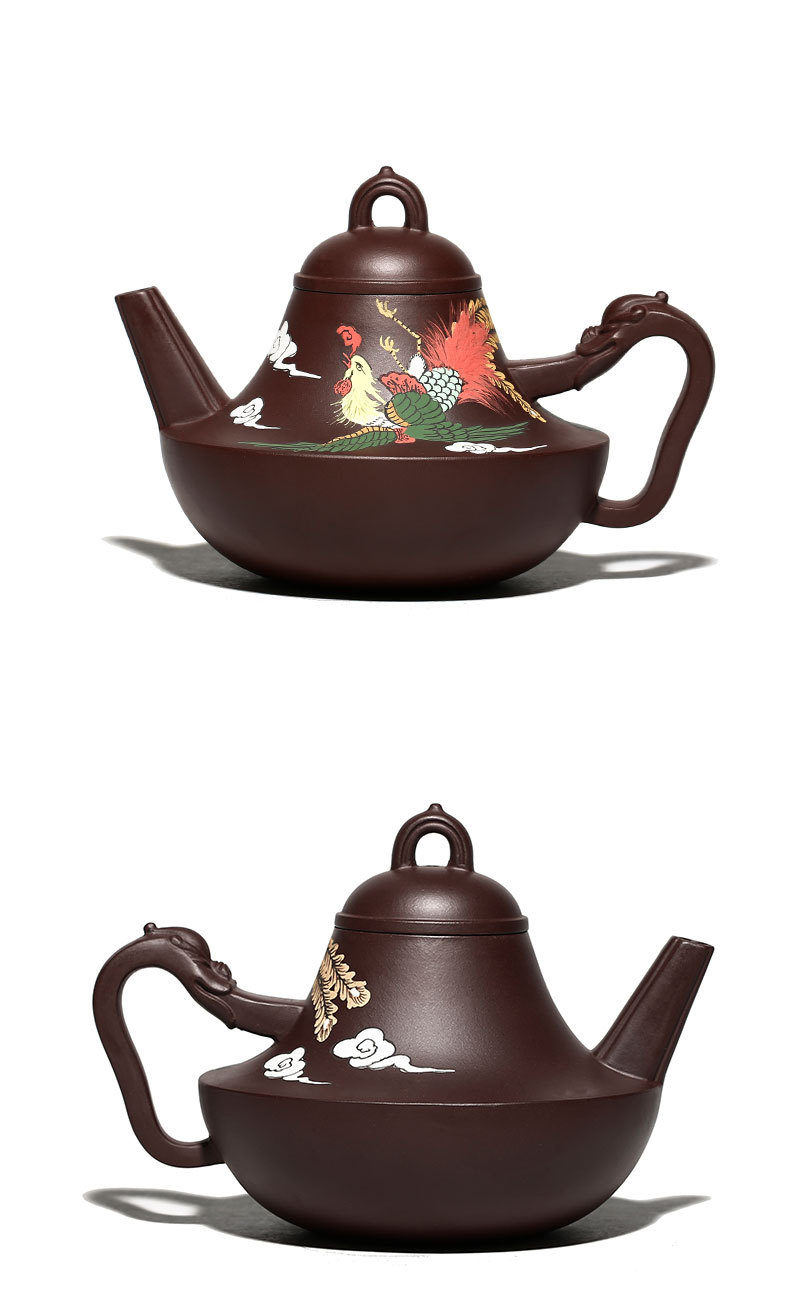 宜兴紫砂壶原矿紫泥全手工凤舞九天茶壶茶具名家常月红正品厂家