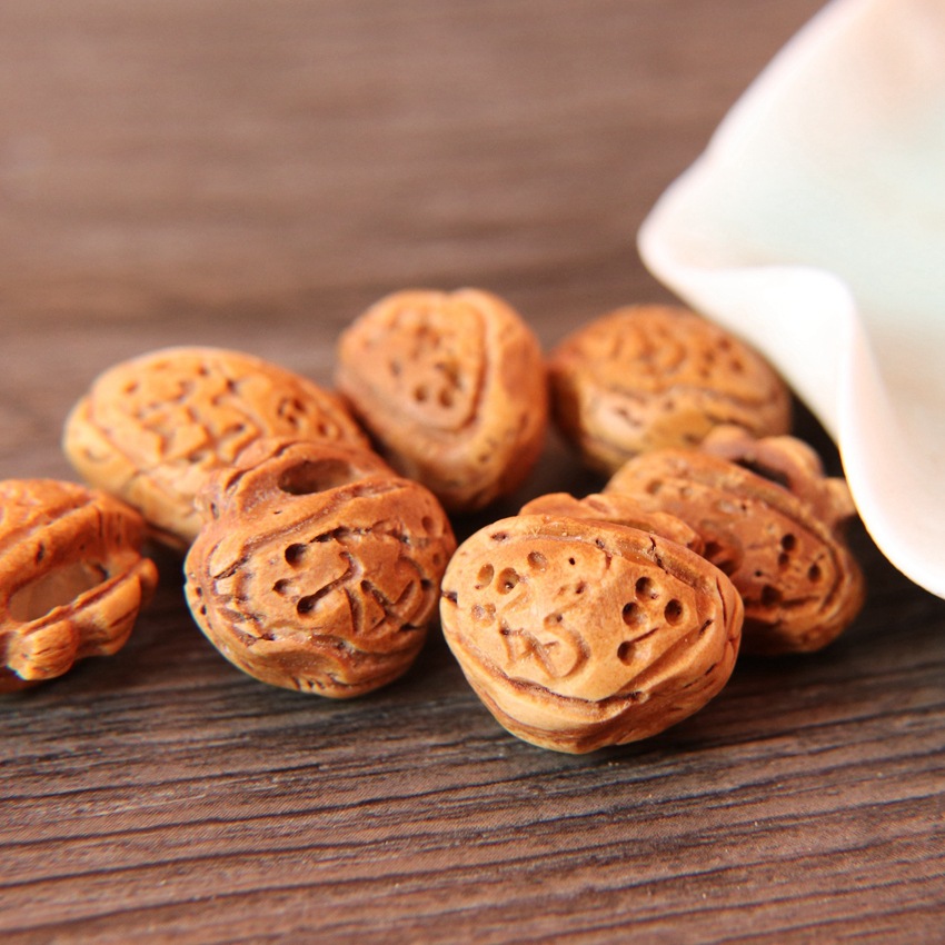 桃核福锁 野生桃核长命锁 配饰编制手链配珠 配件批发th002