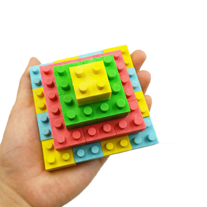 厂家直销儿童早教益智拼装积木玩具橡皮擦3d文具奖品批发定制