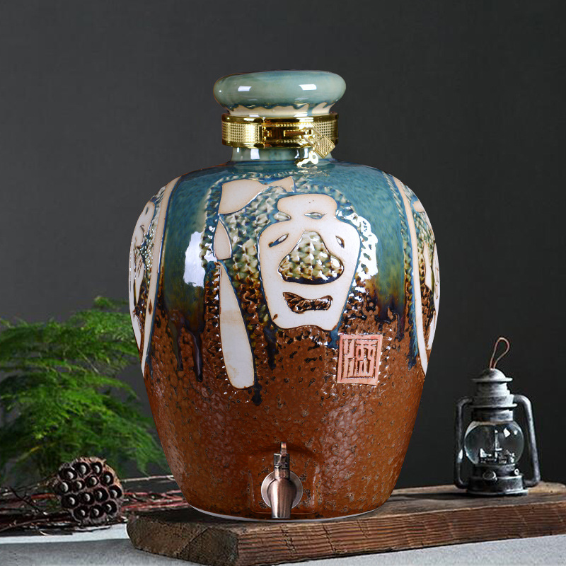 酒坛1/2/3/5/10斤装白酒散酒泡药酒家用密封酒具酒壶3斤装陶瓷空酒