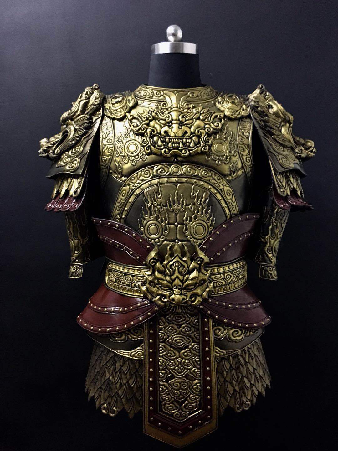 仿中国古代将军盔甲cos武将兵古装铠甲头盔蒙古戏服