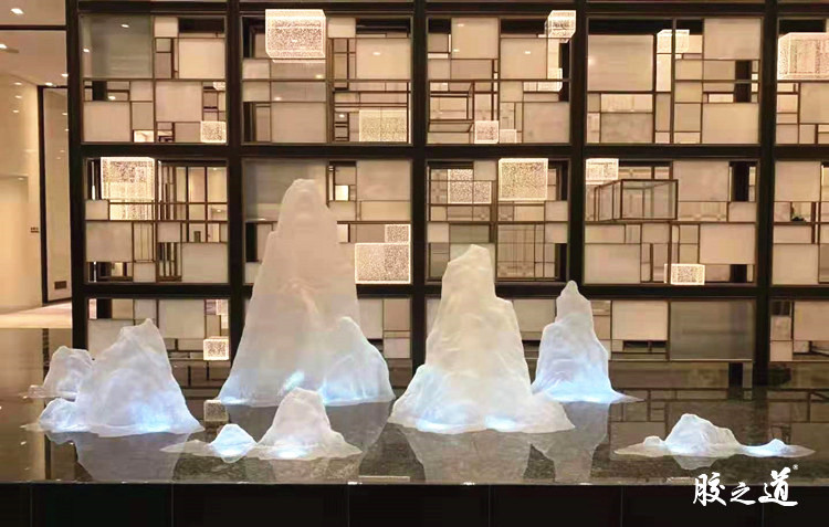 厂家定制 仿真冰 大型水晶树脂造型造景 透明树脂雕塑