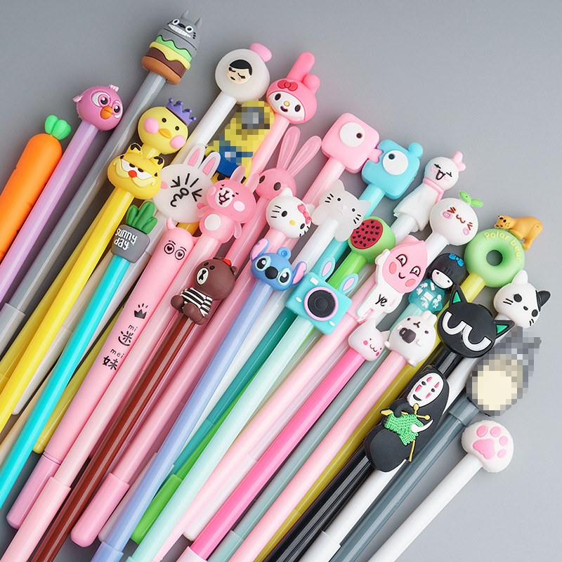 学生中性笔 可爱动漫个性水笔批发 多种款式卡通创意中性笔碳素笔