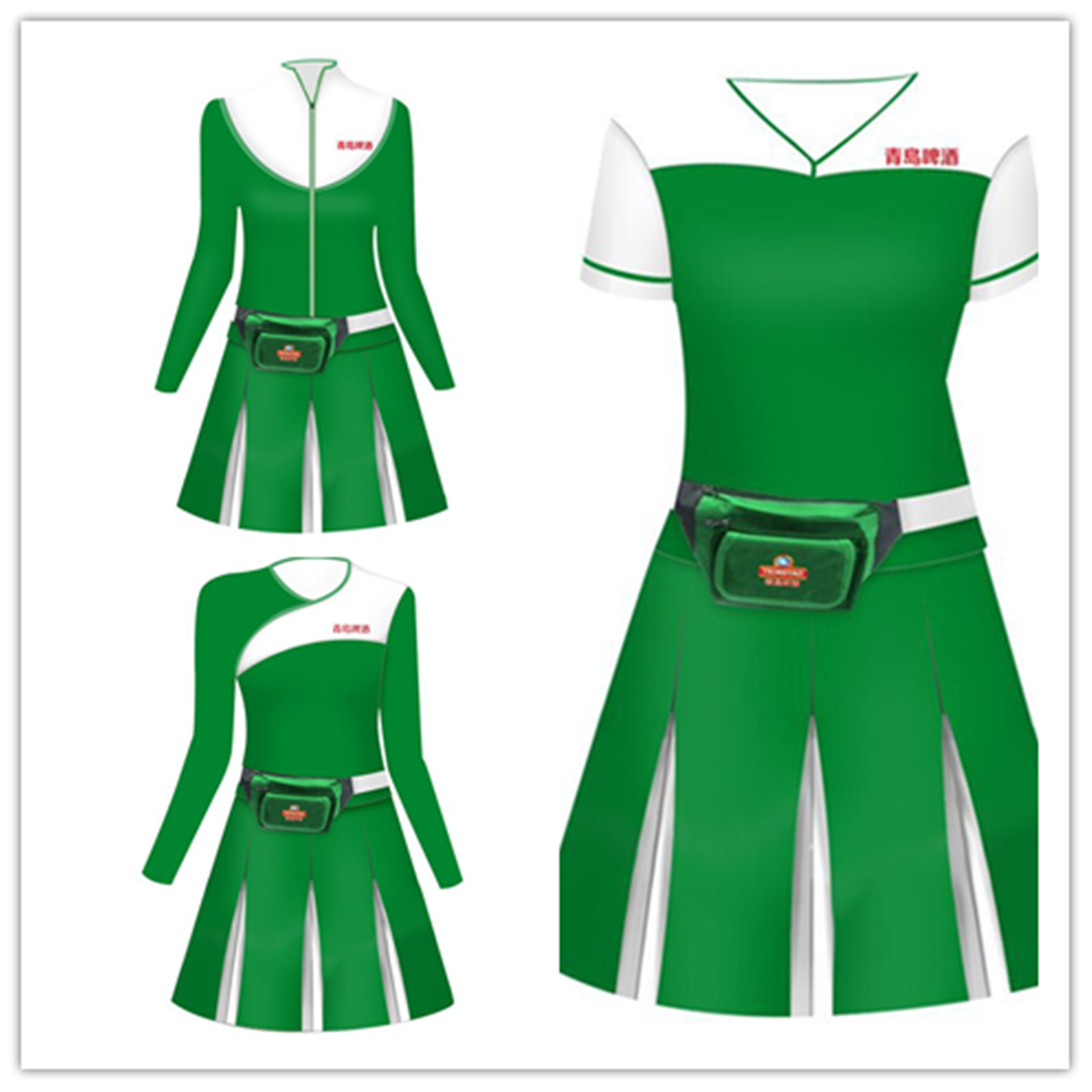 来图样加工定制促销服女连衣裙酒水啤酒饮料牛奶超市促销员工套装