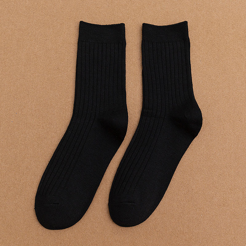 Socks Autumn and Winter New Men's Wool Socks Solidcolor Mid-Calf Length Business Men Socks Factory Wholesale