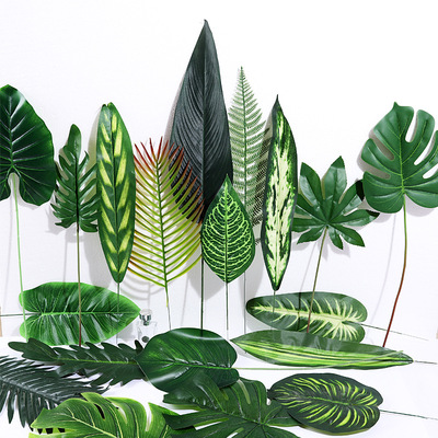 一件代发ins风仿真龟背叶假树叶婚庆造景装饰品背景墙绿叶摆放花