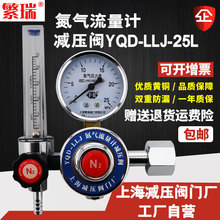 上海繁瑞氮气流量计减压阀YQD-LLJ压力表减压器过滤管钢瓶阀门厂