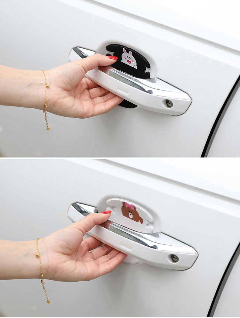 汽车门拉手保护膜卡通隐形门碗保护贴车门把手贴纸漆面划痕防刮贴