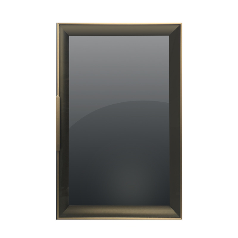 铝合金玻璃门轻奢铝框玻璃门材料 极简书柜酒柜黑框玻璃门材料
