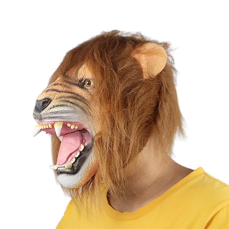 2019王者归来狮子王雄狮乳胶面具动物面具万圣节派对面具厂家批发