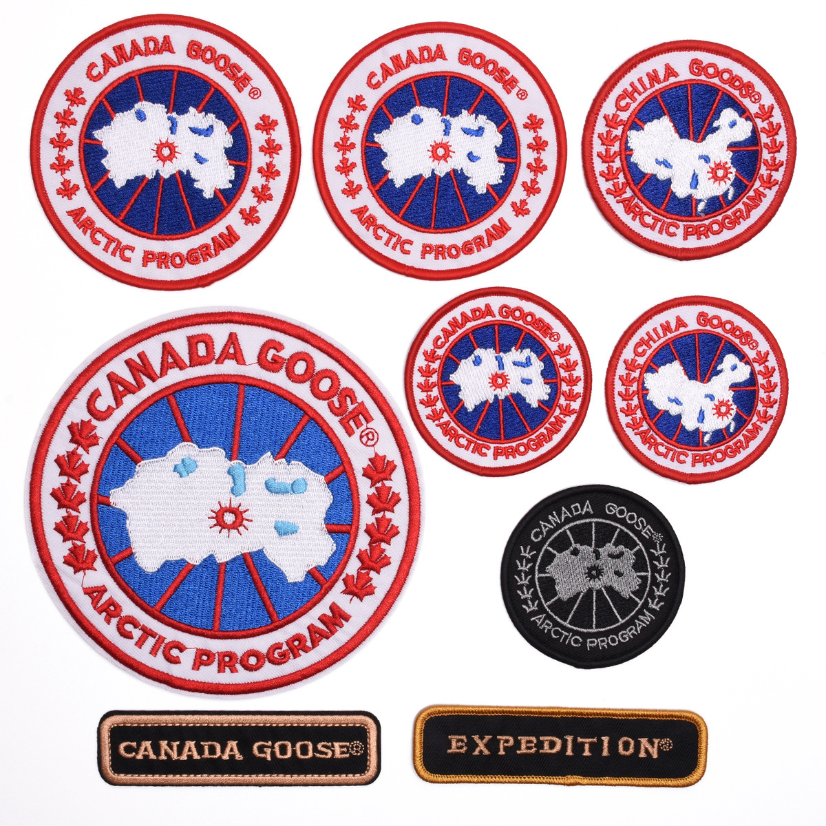 威斯里羽绒服圆形徽章绣花标衣服装饰刺绣布贴锁边无背胶