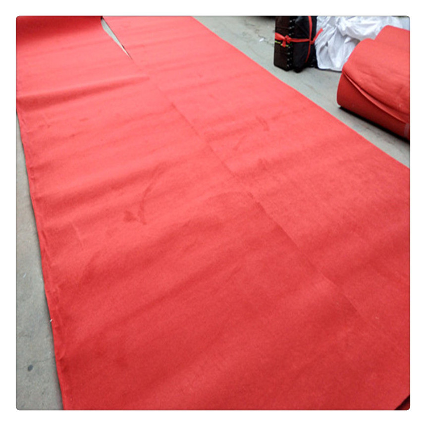 拉绒地毯开幕式 舞台 展会使用大红色拉绒地毯婚庆舞台装饰毯