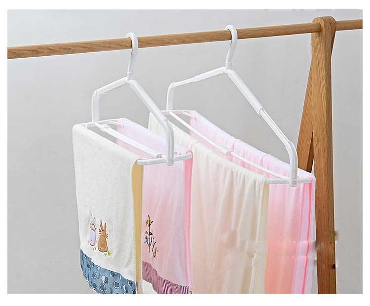 日本进口家用可伸缩挂毛巾架子防风挂衣架晒床单衣服撑子裤架