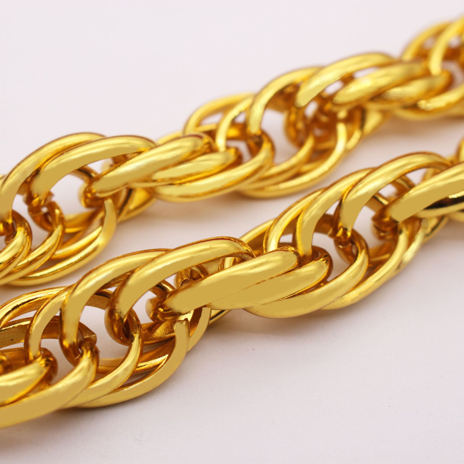 2020社会人金项链男霸气嘻哈潮牌17mm粗钢印仿黄金大麻花项链