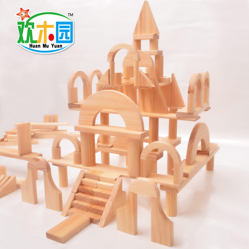 供应木制儿童大号原木大积木幼儿园构建区堆塔城堡益智小孩玩具