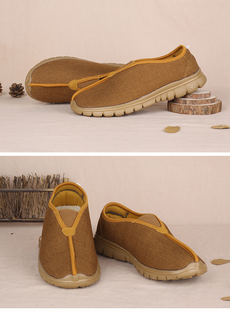 尚远新款竹节纹麻布四季僧人单鞋罗汉鞋禅修僧鞋和尚鞋