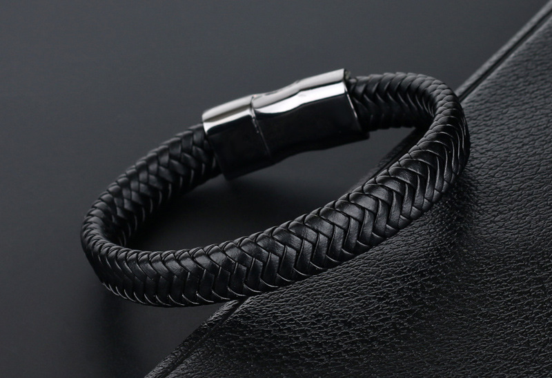 新款皮革锌合金手链,欧美时尚达人,朋克饰品手链速卖通手链