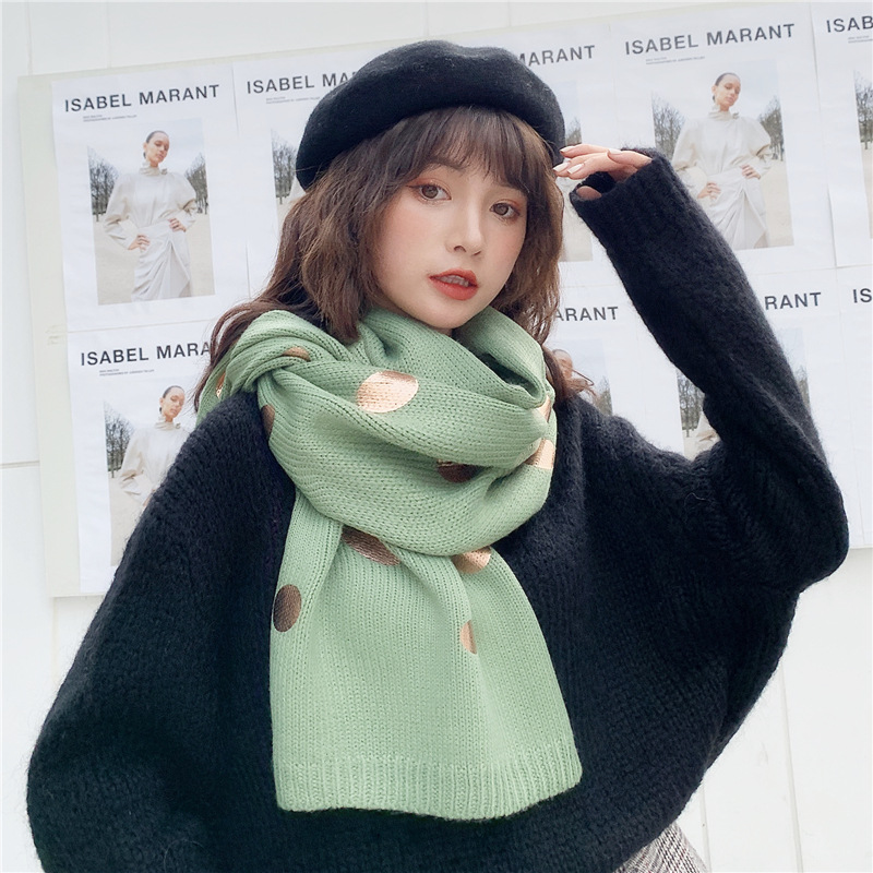 Preppy Style Scarf ~ Korean Ins Autumn and Winter Student Soft Girl Artistic Autumn and Winter Thickening Scarf Solid Color Knitted Scarf