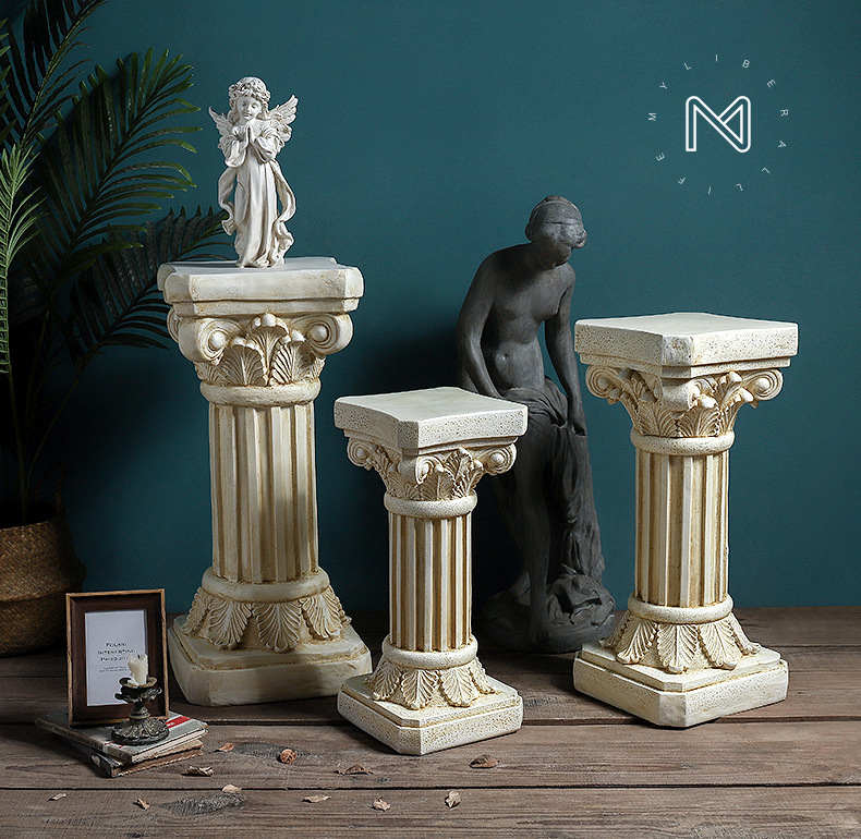 厂家直销欧式柱子户外石膏方形罗马婚庆花架路引底座落地庭院摆件