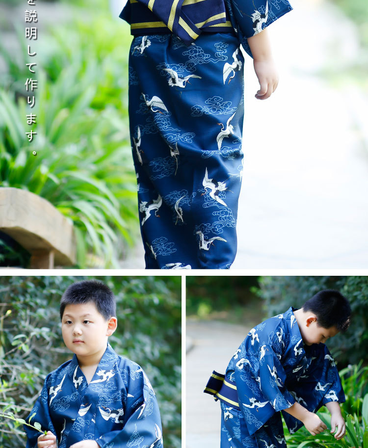 日本和服男童4-12岁小男孩传统正装和服日本武士和服