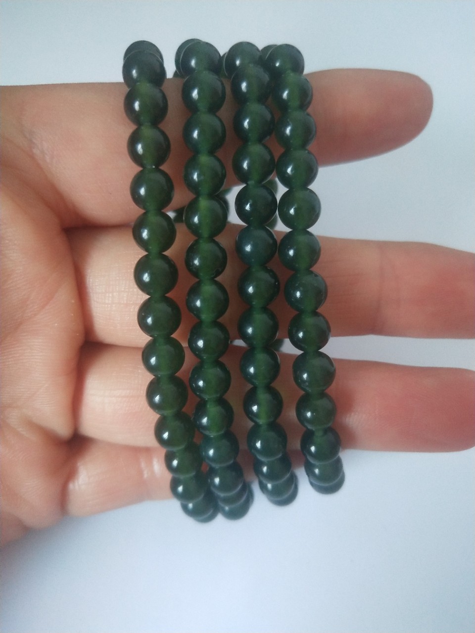 天然岫玉珠 相链手链6mm 120颗 501料