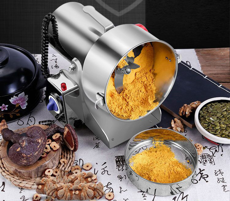 中药材粉碎机家用小型磨粉机电动干磨机三七打粉商用研磨机跨境