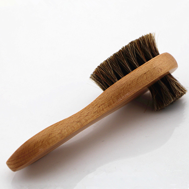 逸柯鬃毛刷鞋刷打鞋油刷子猪鬃刷马鬃刷不伤皮打油双面鞋刷子抛光