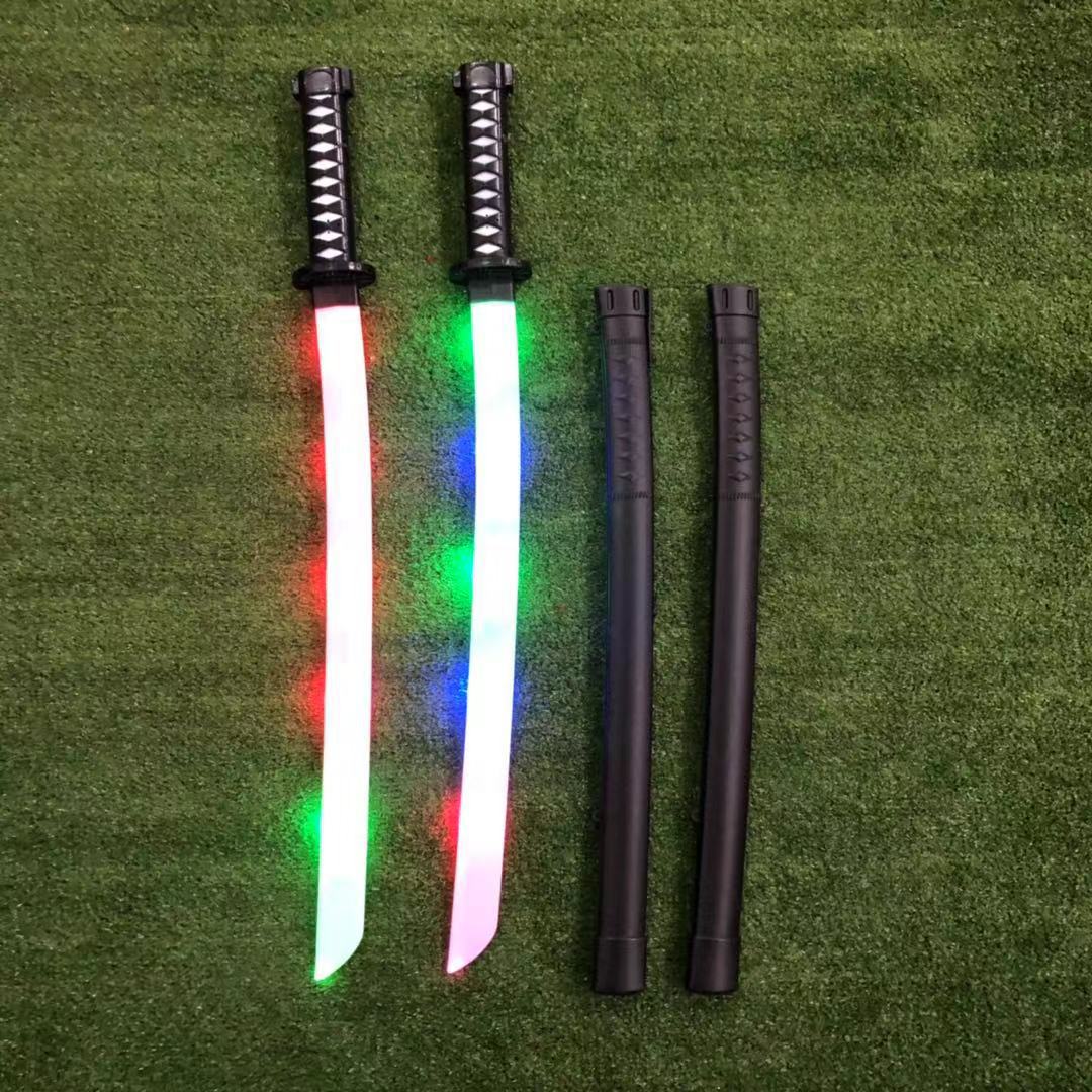 发光音乐武士剑大号67cm 发光武士刀带剑鞘 儿童益智发光玩具批发