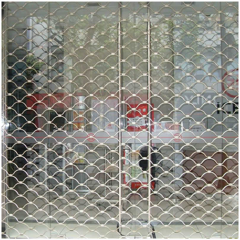 定制镂空不锈钢渔网门 批发网型卷帘门 网型漏风防盗卷帘门