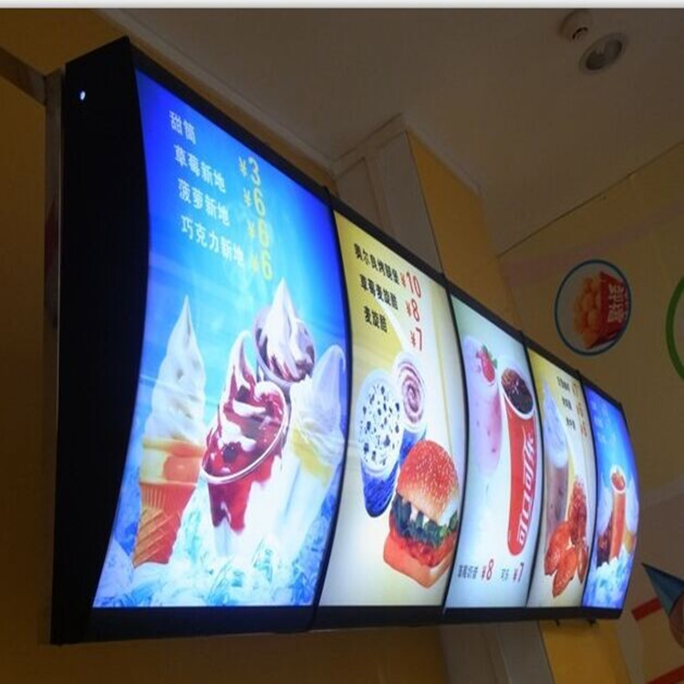 弧斜面肯德基餐饮点餐灯箱led弧形灯箱奶茶汉堡快餐店广告牌箱