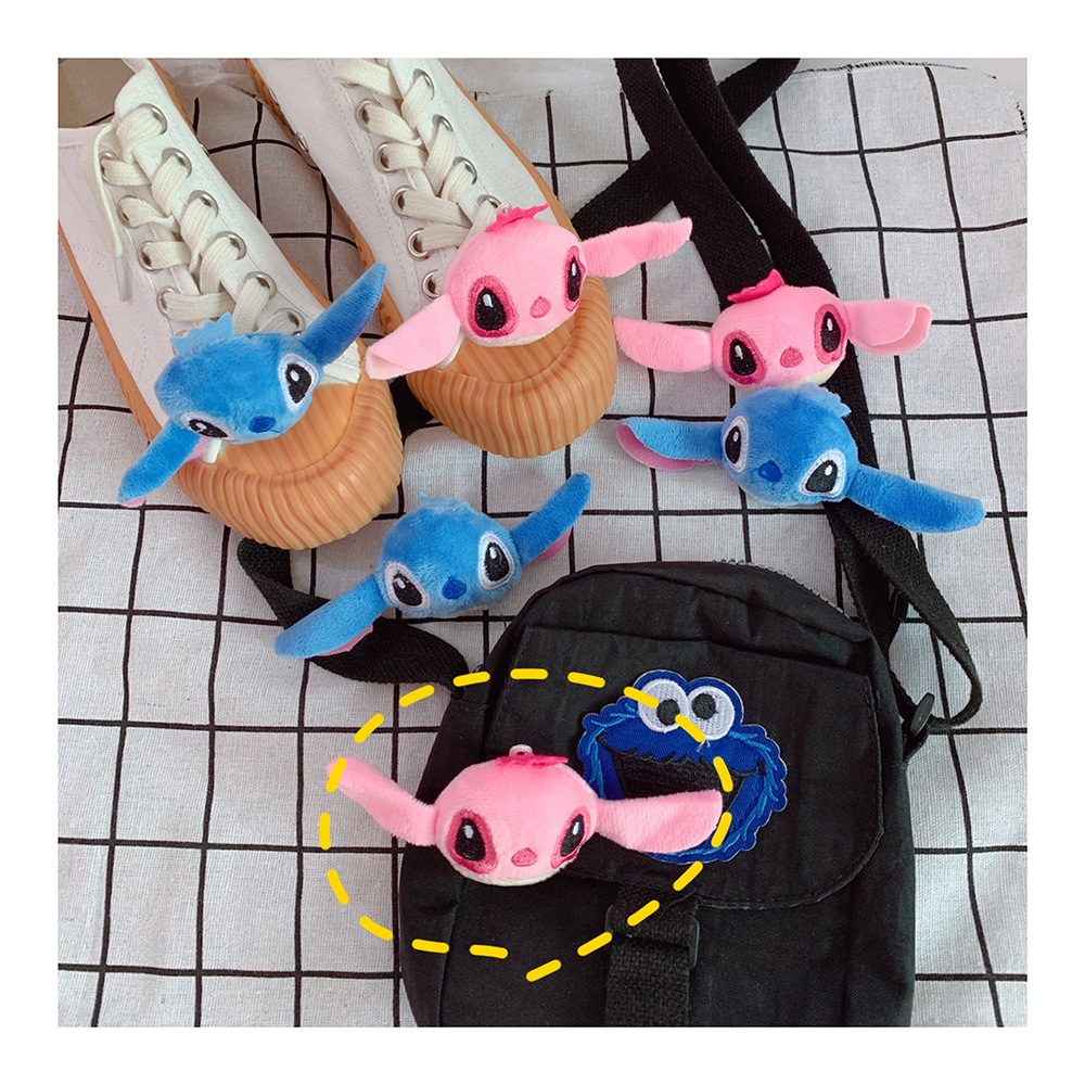 INS Cartoon Plush Doll Brooch Cute Three-Dimensional Stitch Accessories Shoelace Decoration Shoelace Buckle Handbag Pendant