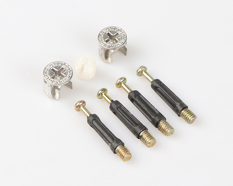 批发衣柜家居五金配件 冷轧钢三合一连接件 木板拆装紧固连接件