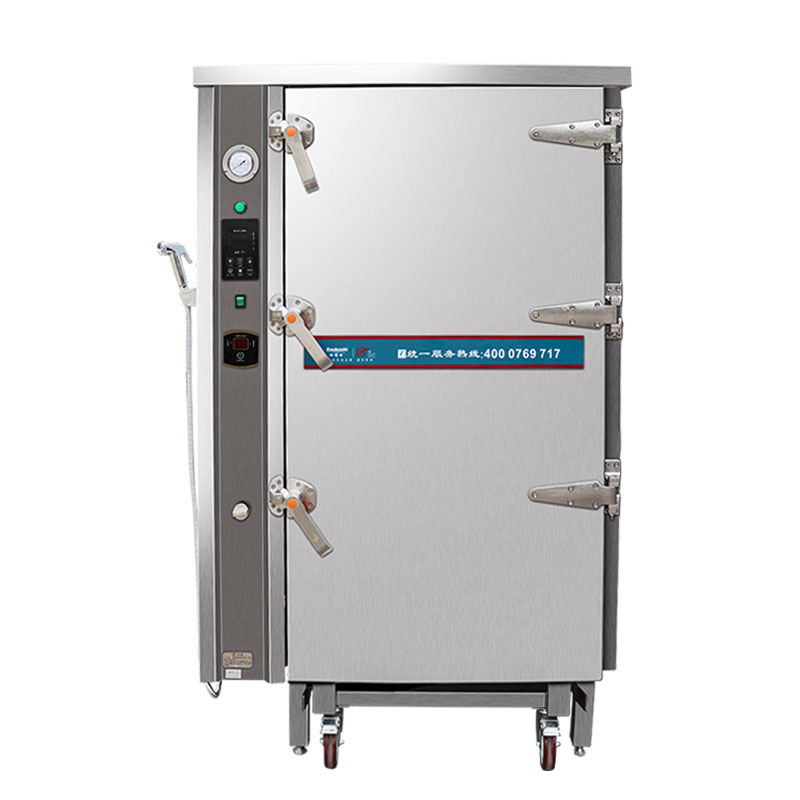 商用燃气蒸柜 单门24盆带推车节能蒸箱 蒸包子馒头可移动蒸饭柜