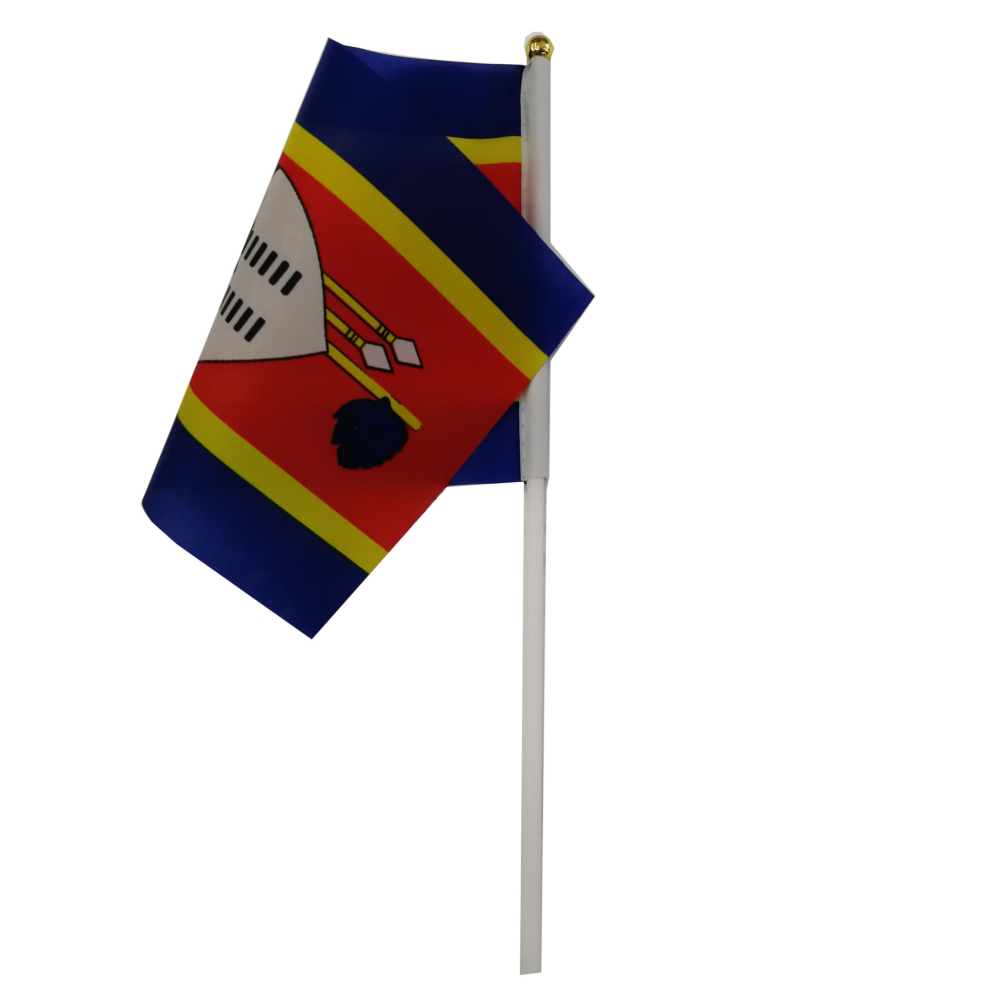 斯威士兰国旗旗帜手摇旗双面印刷涤纶布料塑料杆可来样订做厂家