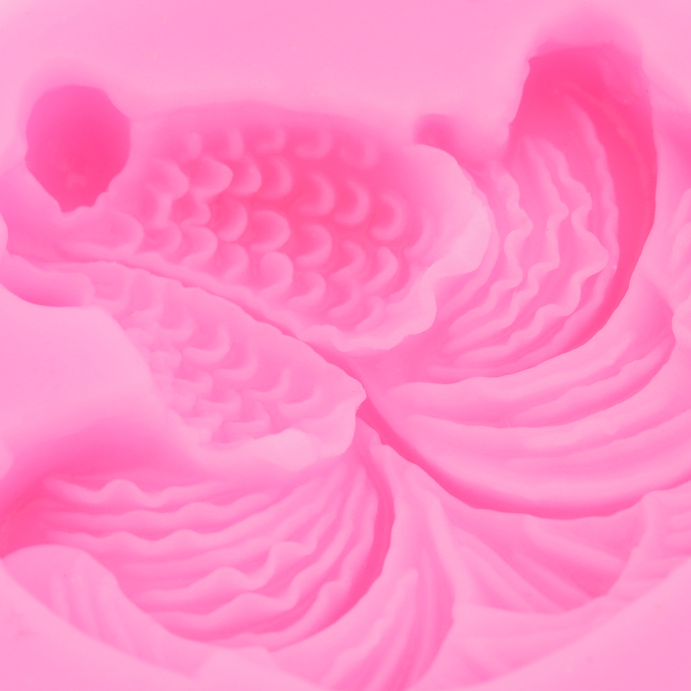 小金鱼翻糖硅胶模具动物 巧克力蛋糕模具 手办鲤鱼蛋糕装饰模