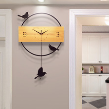 北欧钟表挂钟客厅创意简约时钟家居装饰电子石英钟亚马逊爆款外贸