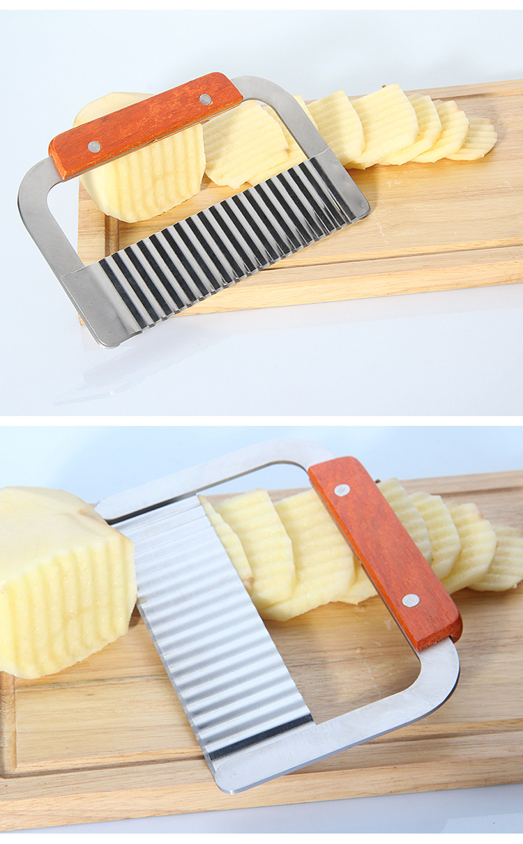 阳江不锈钢波浪刀 土豆刀薯条切花刀创意法式波纹刀厨房小工具