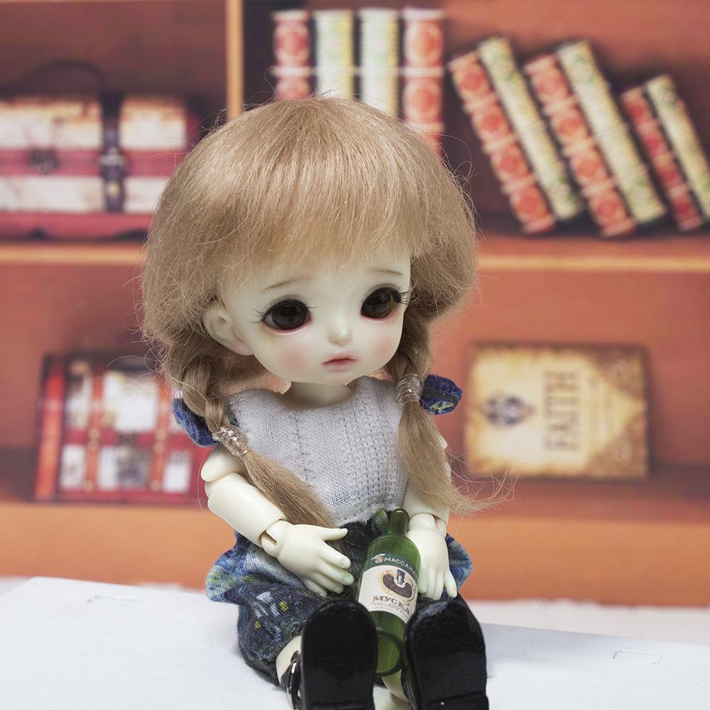 新品bjd sd娃娃假发1/8 6分森系双麻花辫子马海毛假毛ob11假发套