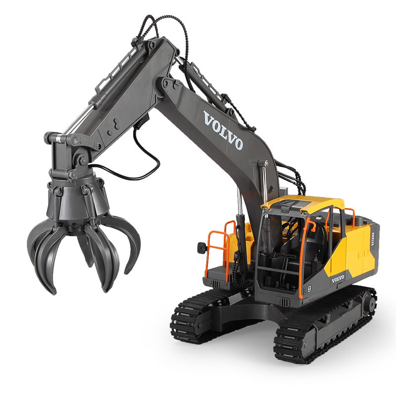 Double E E568 Remote Control Excavator Alloy Volvo Excavator Model Charging Engineering Vehicle Children's Toy Three-in-One