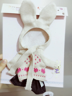 卡通太子兔小兔子毛绒玩具公仔替换衣服 sd/bjd娃娃衣服裙