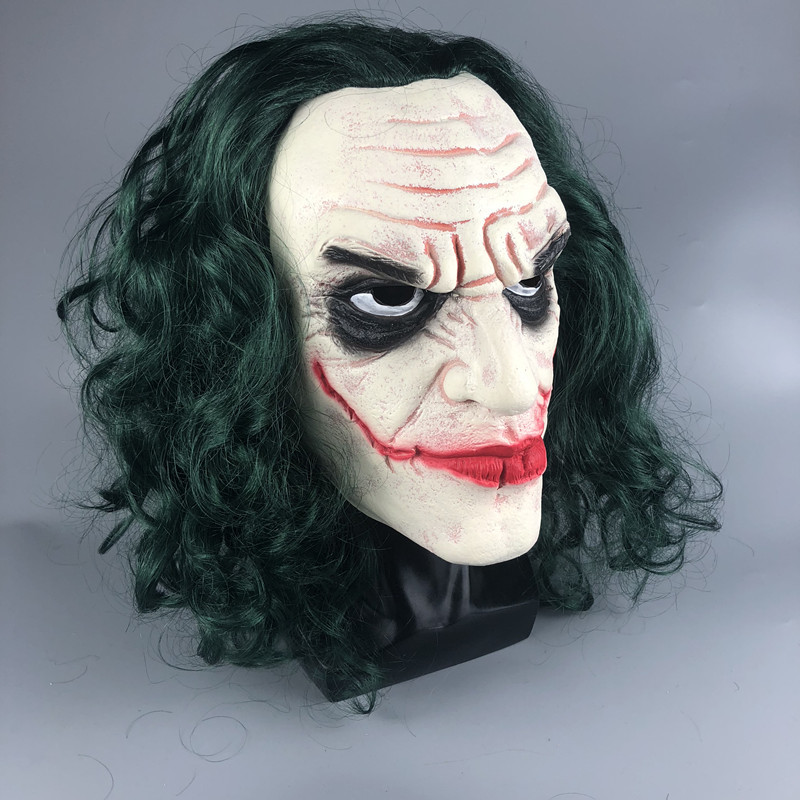 2019电影杰克小丑带帽面具joker小丑前世万圣节电影乳胶面具现货